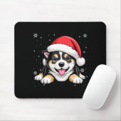 Christmas Shiba Inu Dog Wearing Santa Hat Pet Anim マウスパッド (マウス)