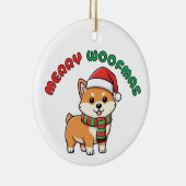 Christmas Shiba Inu Ornament: Merry Woofmas セラミックオーナメント (右)