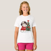 Christmas Shih Tzu Dog Tシャツ (正面フル)
