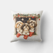 Christmas Shih Tzu Dogs クッション (裏面)