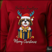 Christmas Shih Tzu Reindeer Scarf Gift トライブレンドＴシャツ