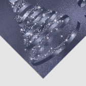 Christmas Shiny Blue Ribbon Tree Sparkle 薄葉紙 (詳細)