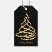 Christmas Shiny Golden Ribbon Tree Sparkle Black ギフトタグ (裏面)