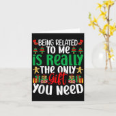 Christmas Shirt Being Related To Me Xmas Tee Funny カード (黄色い花)