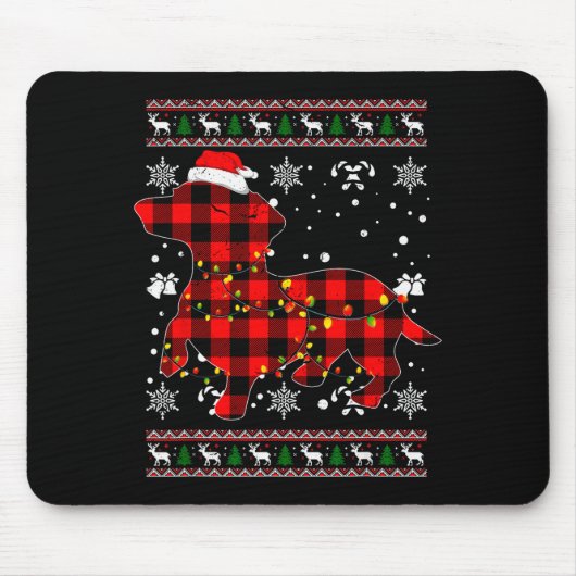 Christmas Shirt For Dachshund Lover Gift Santa Buf マウスパッド (正面)