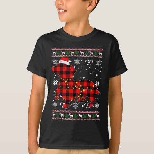 Christmas Shirt For Dachshund Lover Gift Santa Buf Tシャツ (正面)