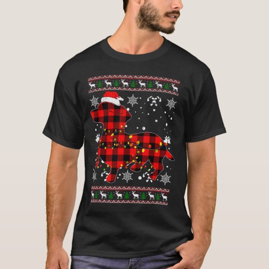 Christmas Shirt For Dachshund Lover Gift Santa Buf Tシャツ (正面)