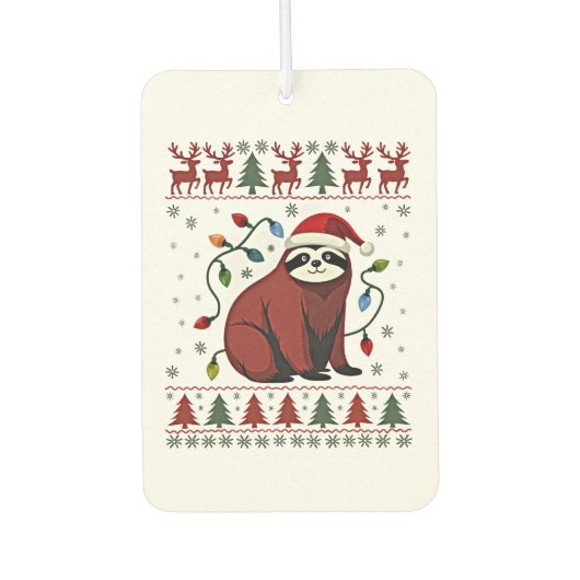 Christmas Shirt for Sloth Lover Gift Santa Buffalo カーエアーフレッシュナー (正面)