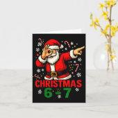 Christmas Shirt - Funny Dabbing Santa 6 7 Meme  カード (黄色い花)