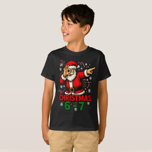 Christmas Shirt - Funny Dabbing Santa 6 7 Meme  Tシャツ (正面フル)