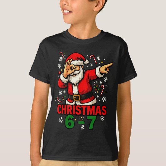 Christmas Shirt - Funny Dabbing Santa 6 7 Meme  Tシャツ (正面)