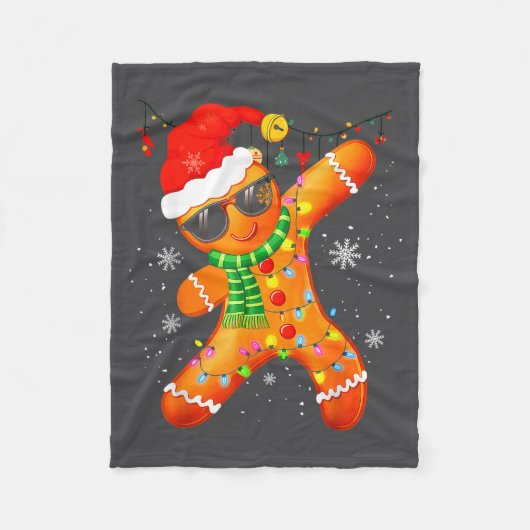 Christmas Shirts Kids Boys Toddler Gingerbread Xma フリースブランケット (正面)