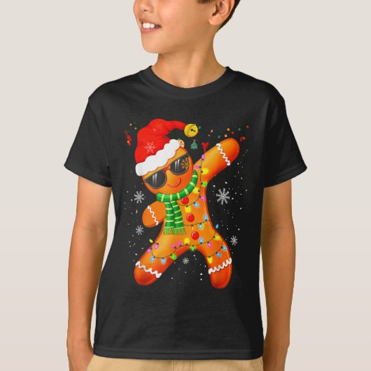 Christmas Shirts Kids Boys Toddler Gingerbread Xma Tシャツ (正面)