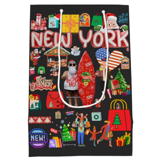 Christmas Shopping Geschenktüte ミディアムペーパーバッグ (裏面)