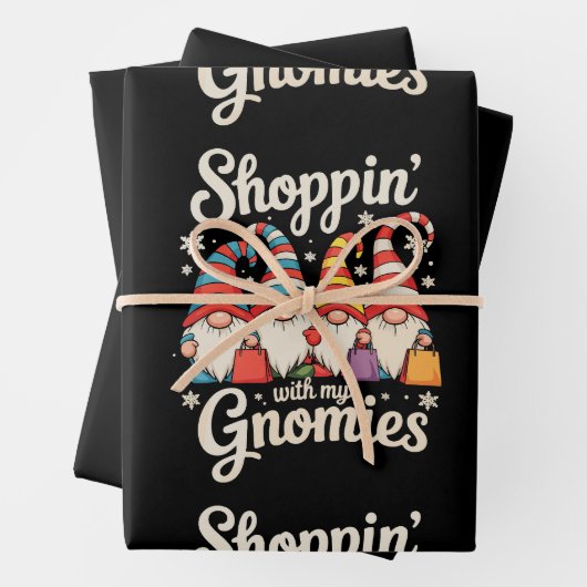 Christmas Shopping With My Gnomies Gnome Xmas ラッピングペーパーシート (インサイチュ)