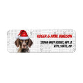 Christmas Shorthair Pointer Dog Return Address ラベル (正面)