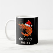 Christmas Shrimp Holiday Shrimply Merry Funny Fest コーヒーマグカップ (左)
