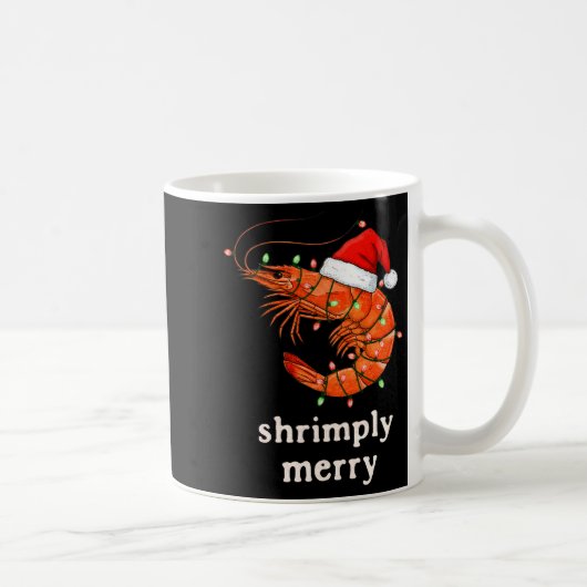 Christmas Shrimp Holiday Shrimply Merry Funny Fest コーヒーマグカップ (右)