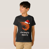 Christmas Shrimp Holiday Shrimply Merry Funny Fest Tシャツ (正面フル)