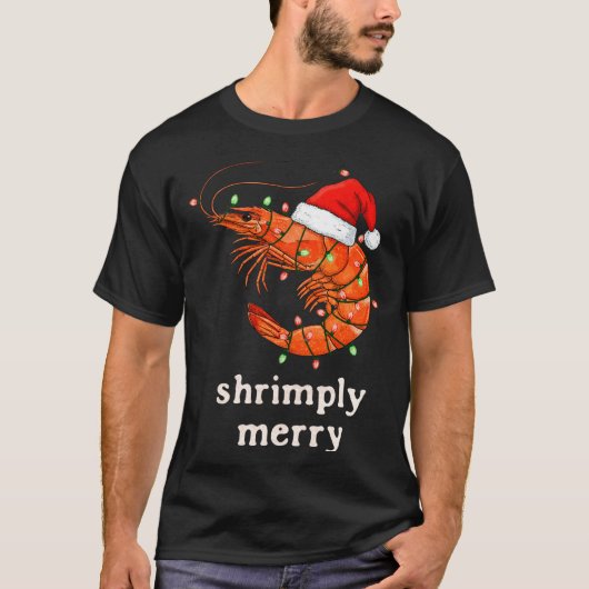 Christmas Shrimp Holiday Shrimply Merry Funny Fest Tシャツ (正面)