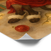 Christmas Siamese Cat is celebrating at home ポスター (角)