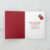 Christmas Siamese Cat on a Chair シーズンカード (内部)