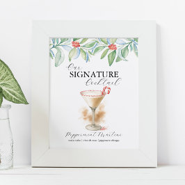 Christmas Signature Cocktail Bar Signs Martini ポスター
