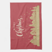 Christmas Silhouette Houses | Real Estate Custom キッチンタオル (縦)