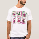 Christmas Silly Goose Vintage Stamps Tシャツ (正面)