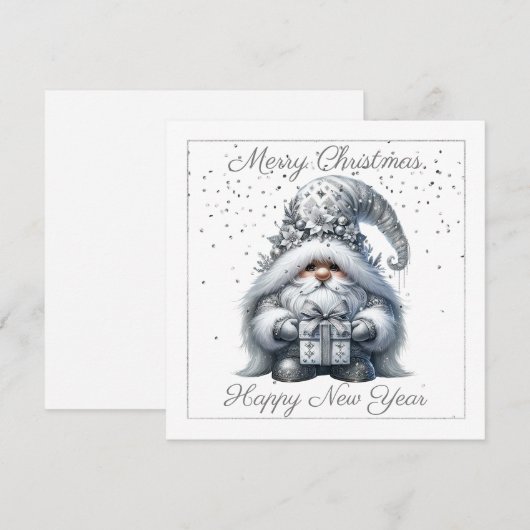 Christmas Silver Gnome シーズンカード (正面/裏面)
