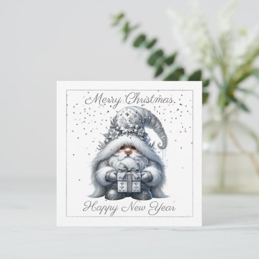 Christmas Silver Gnome シーズンカード (スタンド正面)