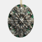 CHRISTMAS Silver Purple Green 3D Star ~ セラミックオーナメント (右)