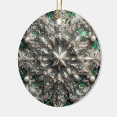 CHRISTMAS Silver Purple Green 3D Star ~ セラミックオーナメント (左)