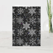 Christmas silver sparkle snow flakes カード (裏面)