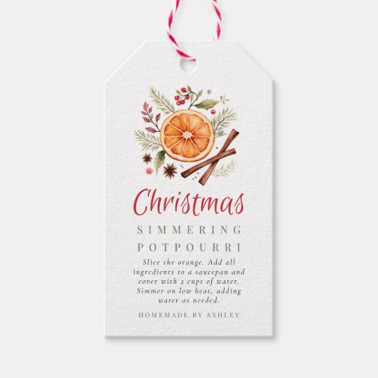 Christmas Simmering Potpourri ギフトタグ (正面)