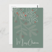Christmas simple abstract floral mistletoe ポストカード (正面/裏面)