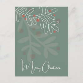 Christmas simple abstract floral mistletoe ポストカード