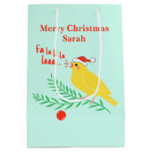 Christmas Singing Canary ミディアムペーパーバッグ (裏面)