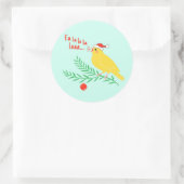 Christmas Singing Canary ラウンドシール (バッグ)