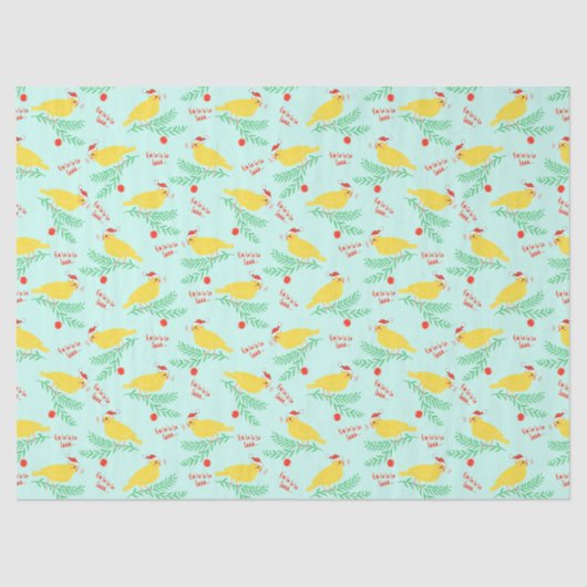 Christmas Singing Canary Pattern 薄葉紙 (正面)