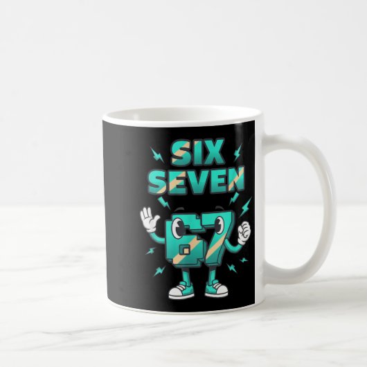 Christmas Six Seven 67 Funny 6-7 Meme Retro Cartoo コーヒーマグカップ (右)
