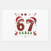Christmas Six Seven 67 Santa Xmas Gen Alpha ラッピングペーパーシート (正面3)