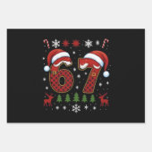 Christmas Six Seven 67 Santa Xmas Gen Alpha ラッピングペーパーシート (正面2)