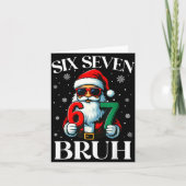 Christmas Six Seven Bruh Meme 6 7 Slang Cool Santa カード (正面)