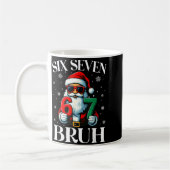 Christmas Six Seven Bruh Meme 6 7 Slang Cool Santa コーヒーマグカップ (左)