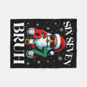 Christmas Six Seven Bruh Meme 6 7 Slang Cool Santa フリースブランケット (正面(横))
