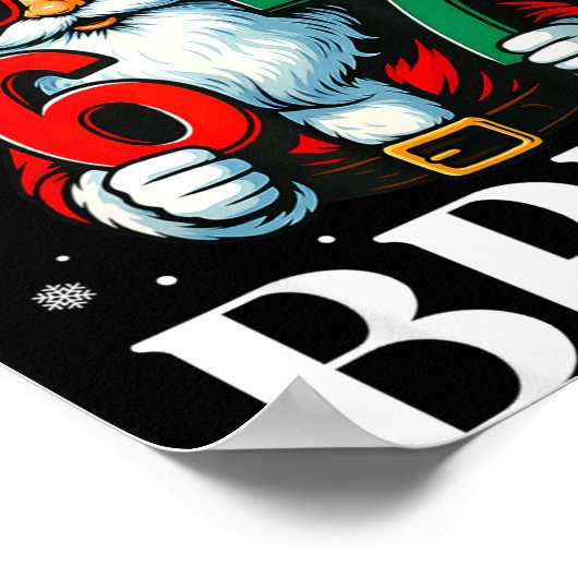 Christmas Six Seven Bruh Meme 6 7 Slang Cool Santa ポスター (角)