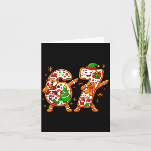 Christmas Six Seven Dabbing Cool Meme 67 Xmas Dab  カード (正面)