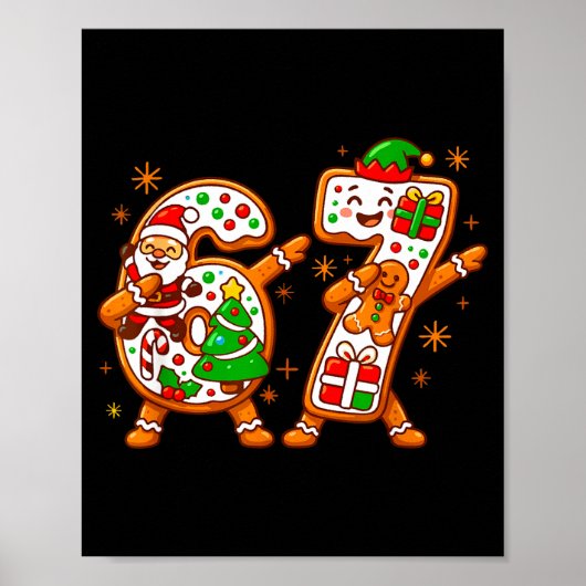 Christmas Six Seven Dabbing Cool Meme 67 Xmas Dab  ポスター (正面)
