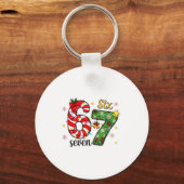 Christmas Six Seven Funny Trendy 6 7 Viral Meme  キーホルダー (正面)